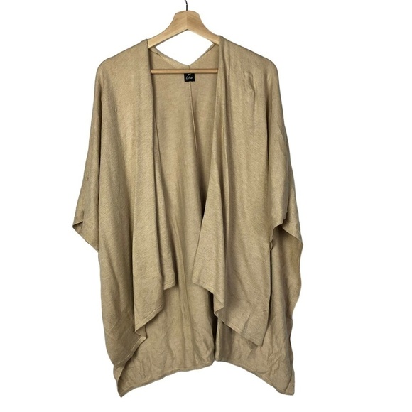 Echo Light Brown Knit Pullover Shawl Cardigan Sweater OS - Picture 2 of 4